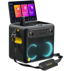 Caixa de som Karaokê JOOG X2 600W Tela 10,1" 2x Microfones sem fio